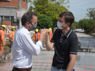 Lucas Ghi y Katopodis recorrieron obras y firmaron otro convenio