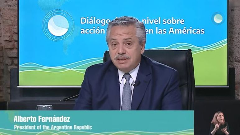 Alberto Fernández en la cumbre de cambio climático: "El momento es ahora"
