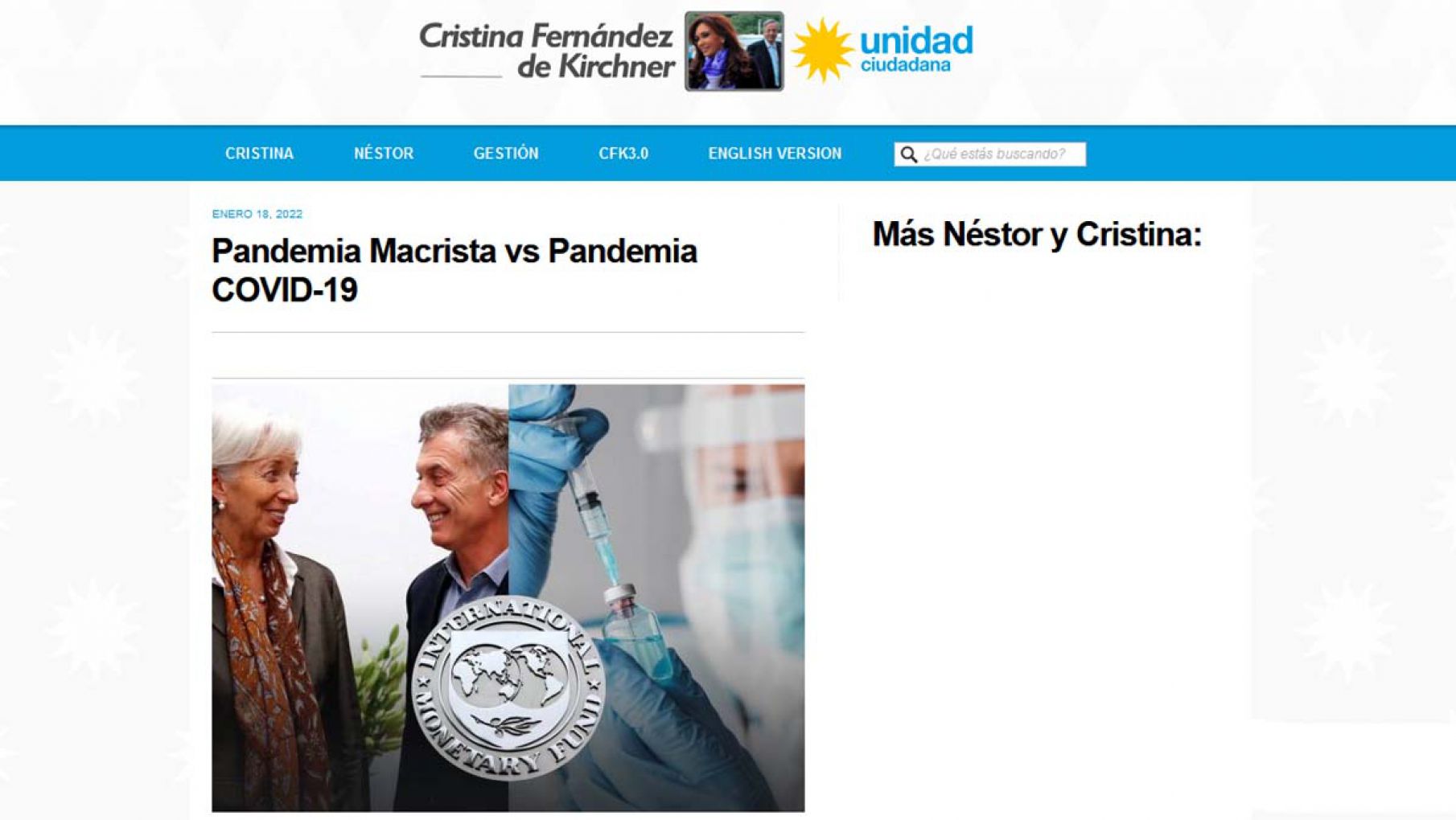 "Pandemia Macrista vs Pandemia COVID-19": la carta de Cristina Fernández