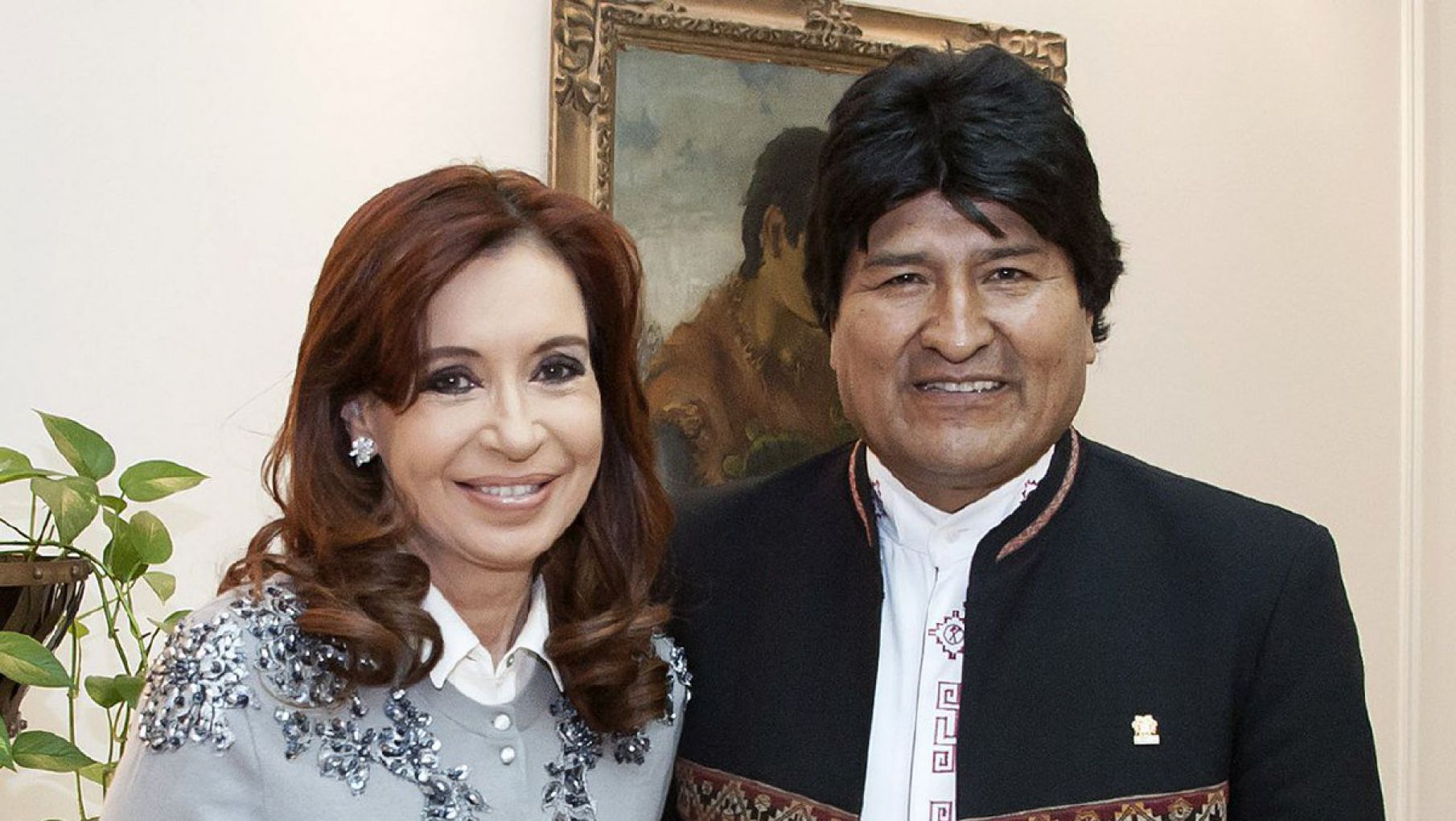 La vicepresidenta Cristina Kirchner recibió en su oficina a Evo Morales