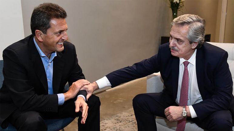 Alberto Fernández recibió a su ministro de Economía Sergio Massa en la Casa Rosada