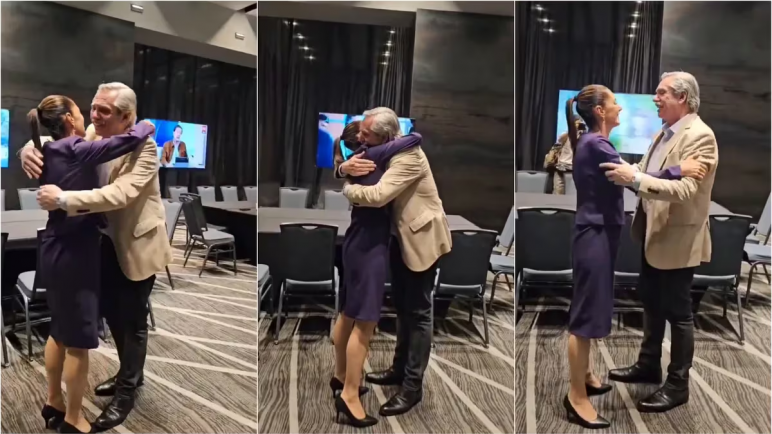 El abrazo de Alberto Fernández a Sheinbaum en México y el saludo de Cristina Kirchner por la elección
