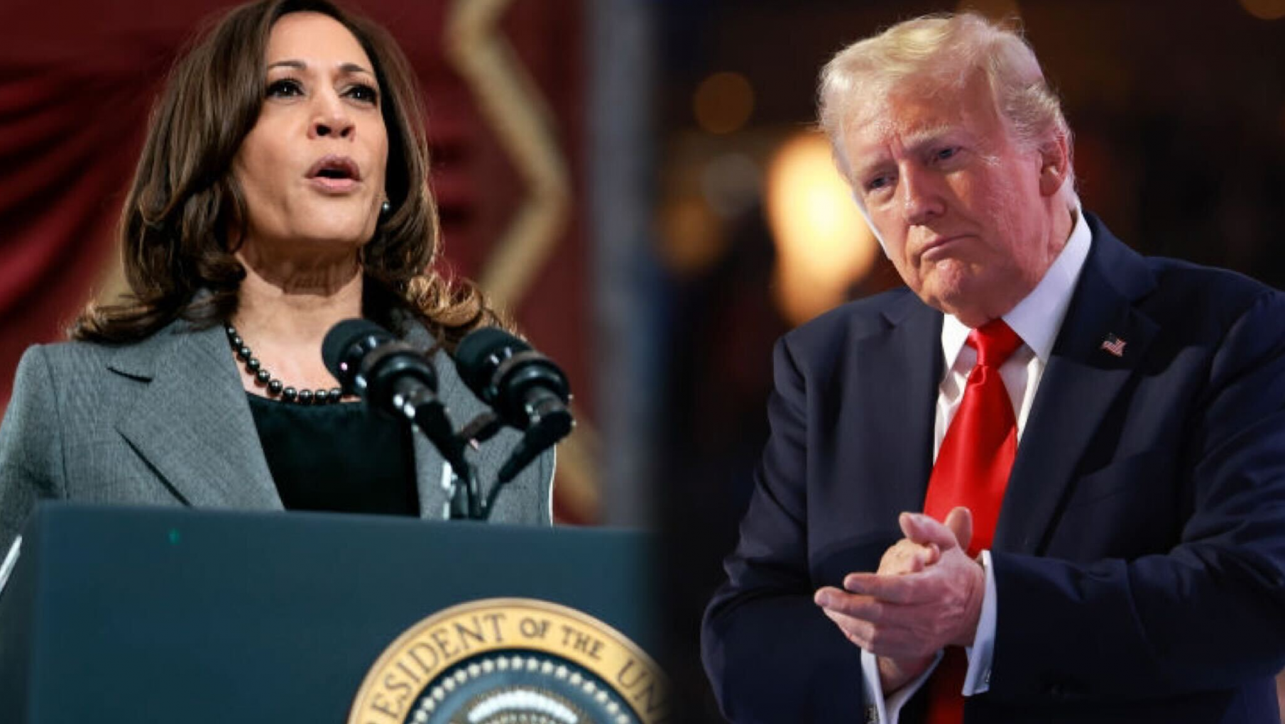 En su primer acto publico Trump arremetió contra Harris