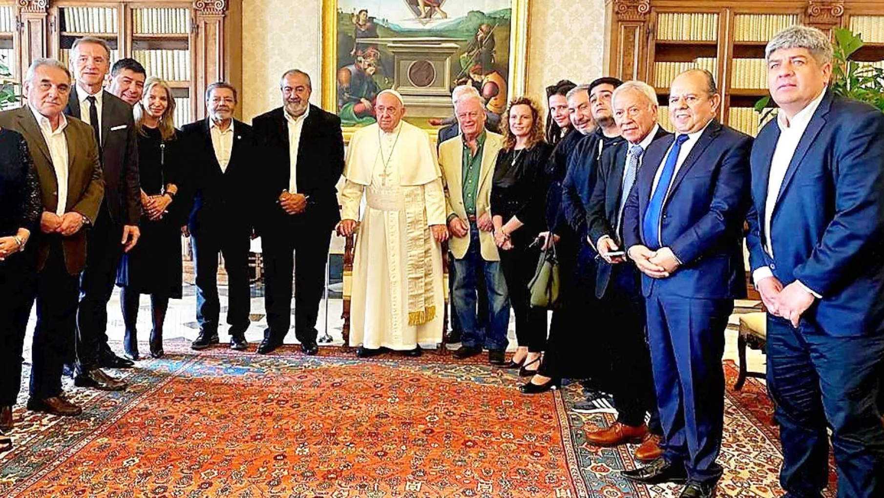 Una gran delegación de la CGT se reunió con el Papa en Roma