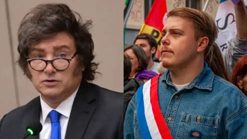 "Pedazo de perrito imperialista": El insólito cruce de Javier Milei con un joven diputado francés