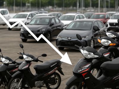 Fuerte caída de patentamientos de autos y motos en Argentina