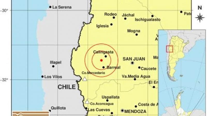 Madrugada movida en Cuyo: un sismo de 4,9 grados sacudió San Juan y Mendoza